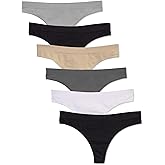 Kalon 6 Pack Women's Nylon Spandex Thong Underwear