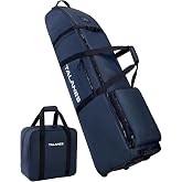 Talanes Golf Club Travel Bag with 2 Rolling Wheels for Airlines | 1680D Polyester Fabric, Dual-Layer Club Protection, Adjustable Buckle, Separate Shoe Compartment, Fits Golf Stand &amp; Cart Bags