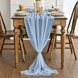 Artoid Mode Boho Table Runner Glacier Blue 300cm Polyester Kitchen Decor view 3