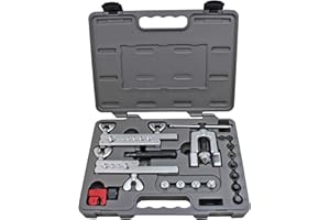 4LIFETIMELINES Professional Brake Line Flare Kit for Single, Double (SAE) Flares & Bubble (ISO) Flares - 2 Flaring Bars, 12 F