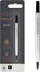 Parker Rollerball Pen Ink Refill Fine Black QUINK Ink 1 Count