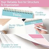 Sweetzer & Orange S&O Daily Planner Notepad Teal 52 Page Undated Coiled view 3