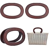 PH PandaHall 4pcs Oval Handbag Handle, Wooden Purse Handles Replacement Handmade Bag Purse Making Handles Decorative Handbag Handle for Beach Bag Handles Macrame Market Bags Crafting