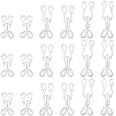 CustomyLife 36 Pairs Sewing Hooks and Eyes Closure 2/3/3.5mm White Metal Bra Hooks Replacement for Clothing Replacement Trousers Skirts Craft