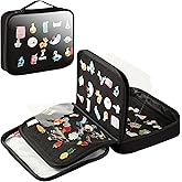 Oeun fan Enamel Pin Display Book, Small Collections Or Travel Pin Trading Book, Pin Collector Display Bag,6-Page Lapel Pin Display Board,for Sports Pins,Memorial Pins, Pin Display Case (Black)