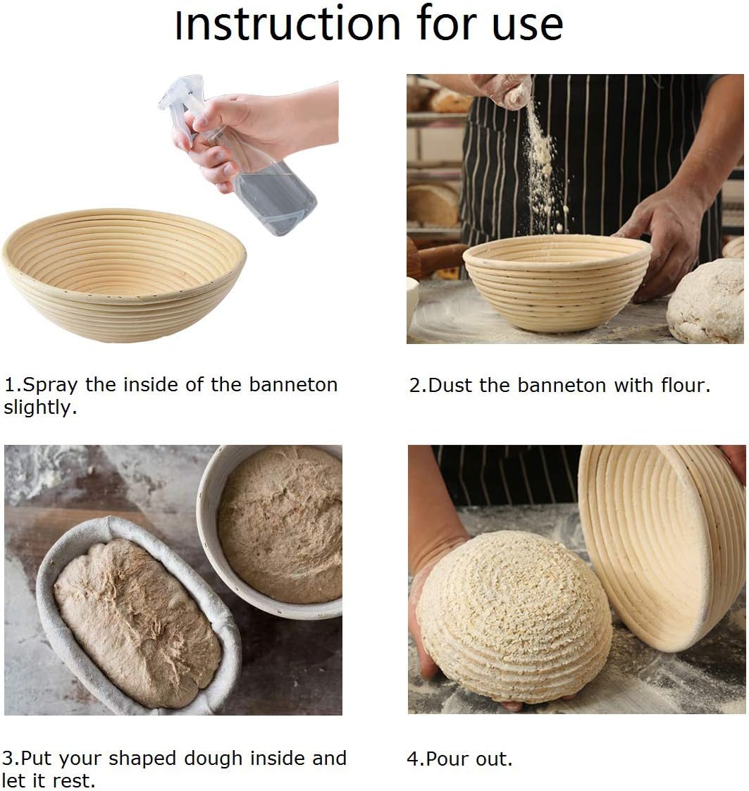 Avalita Banneton Small Cestas de almacenamiento multiusos con forro de