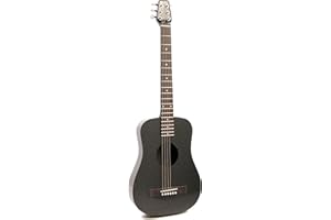 KLŌS KLOS Travel Guitar, Durable Carbon Fiber Acoustic Guitar - Black with Gig Bag, Strap, Capo and more