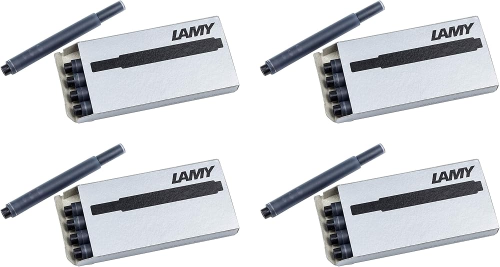 Lamy T10 Ink Cartridges Set of 4 Large Capacity Black 1.25 ml each