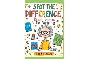 Spot the Difference - Brain Games for Seniors: Large Print Brain Games and Picture Puzzles for Memory Improvement, Cognitive 