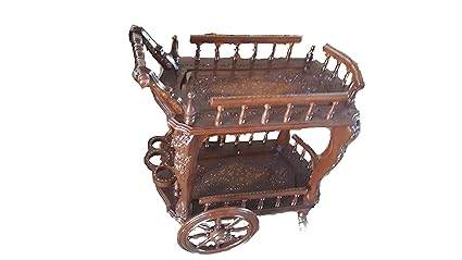 Tayyaba Enterprises Sheesham Wooden Serving Trolley