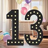 4FT Light Up Numbers, 13th Birthday Party Decorations,Giant Light Up Numbers 4 Feet Tall DIY Frame Pre-Cut Foam Board Kit for 13th 31st Birthday Anniversary Decorations