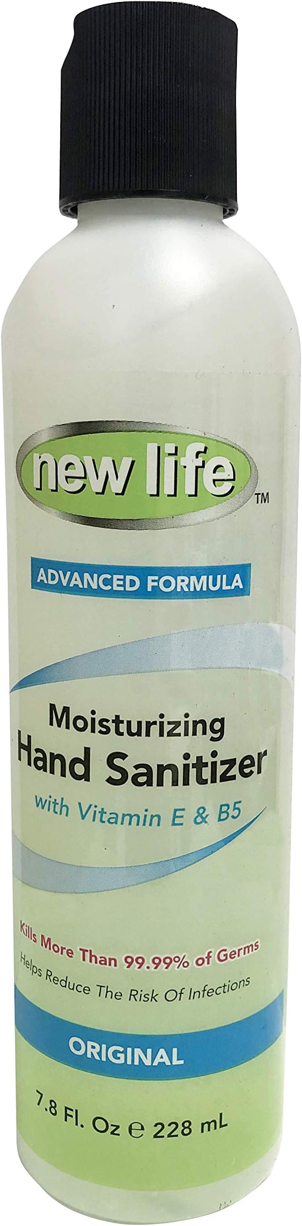 New Life Hand Sanitizer with Vitamin E & B5 - Kills Germs Without Soap & Water - Refreshing Gel, Made in USA - 7.8 oz