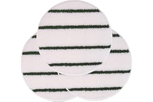 Quopid 3PK 19inch Commercial Grade Synthetic Carpet Bonnet with Green Scrubber Strips, Reuseable Floor Scrubber Pads, Scrubber Brush Buffing Pad Mounts to Any Traditional Pad Driver