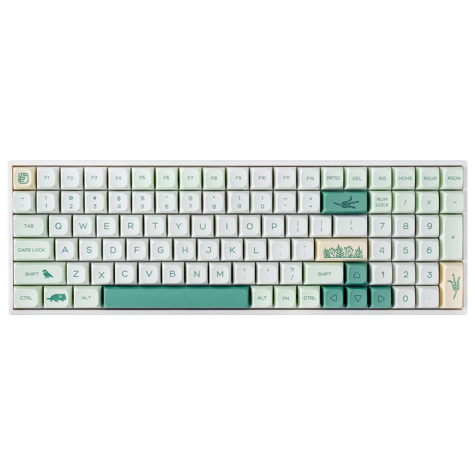 BOYI TK96 96% RGB Hot Swappable Triple Mode Keyboard,2.4Ghz/BT 5.0/Wired N-Key Rollover Compact Yellow Switch Mechanical Gaming Keyboard(Zoological&Botanical Gardens XDA Keycaps)