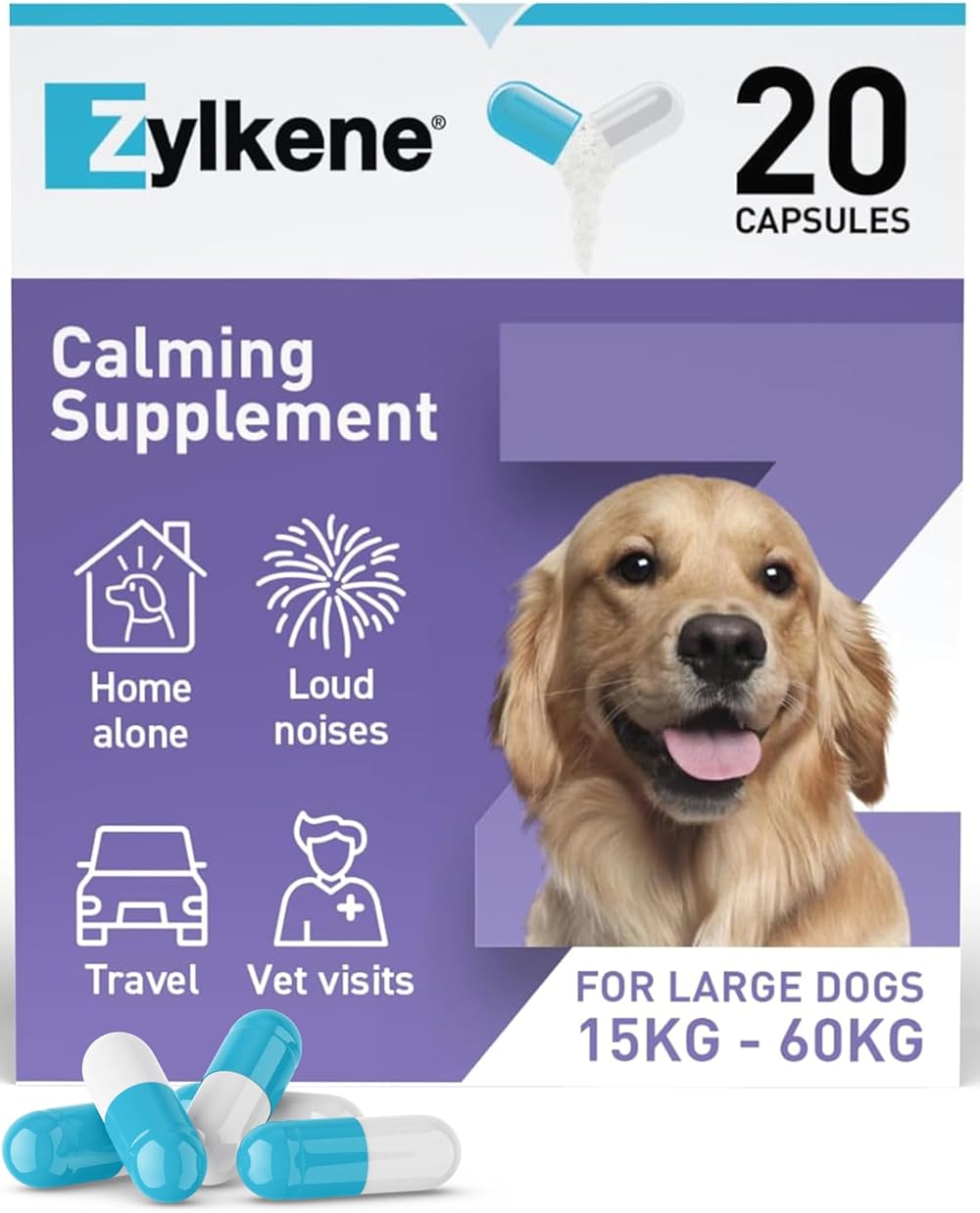 Zylkene Calming Supplements for Large Dogs 450mg 20 Capsules