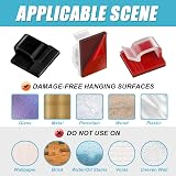 LICQIC 60Pcs White Self Adhesive Cable Clips Outdoor Wire Management Hooks for view 4