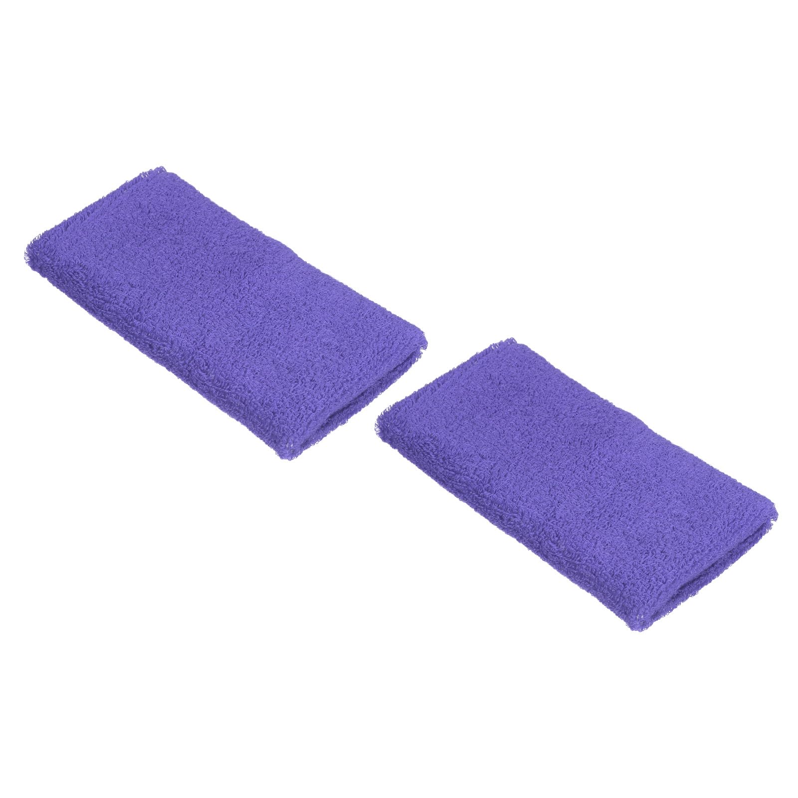 PATIKIL Sports Wristbands 8x15cm, 2 Pack Cotton Terry Cloth Absorbent Sweatbands for Tennis Basketball Working Out Athletic Running, Purple