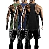 Tank Tops Men Y-Back Muscle 3 Pack Dry Fit Sleeveless Workout Tank Tops for Men Mesh Material Running Gym