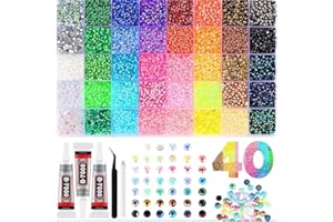 35000Pcs Resin Jelly Rhinestones for Bedazzling, 28 Colors 3mm Flatback Gems for Diamond Art, Bedazzler Kit with 3Pcs 10ml Je