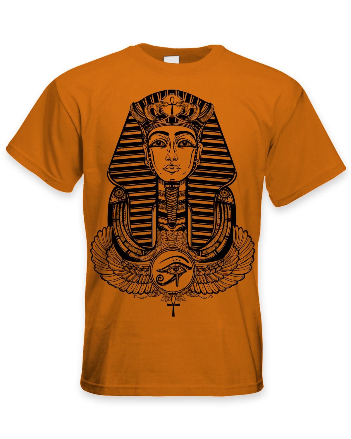 T Shirts Egyptian Pharoah With Winged Ankh Symbol Print T Shirt 1221