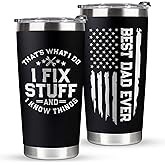 VIWIS Christmas Gifts for Dad, Men - Gifts for Dad from Daughter, Son - Dads Birthday Gift Ideas, Happy Birthday gifts for Dads, Fathers - Best Dad Ever Gift, Best dad Tumbler, 20 Oz dad Cup