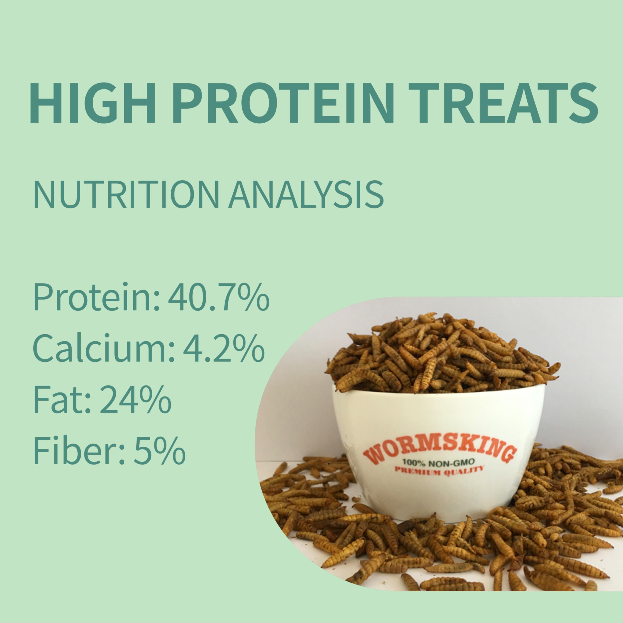 WORMSKING 10LB Dried Black Soldier Fly Larvae, More Calcium Than Dried Mealworms, High Protein Chicken Feed, Poultry Treat
