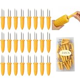 Corn on The Cob Holders, Stainless Steel Heat Resistant Non Slip Barbecue Corn Prongs Skewers for BBQ, Cooking, Birthday Party (20,3.54IN)
