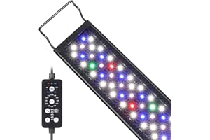 hygger 48W LED Aquarium Light, 48-54 Inch Fish Tank Light with Timer Auto On/Off, Sunrise Sunset Mode, Adjustable Brightness and Colors, Full Spectrum Light with Extendable Brackets for Freshwater