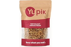 Yupik Raw California Walnuts, Medium Pieces, 2.2 lb (35.2 oz), Kosher, Gluten-Free, Vegan, Chopped Nuts, Unsalted, Unroasted, Source of Omegas, Healthy Snacks, Ideal for Baking & Cooking