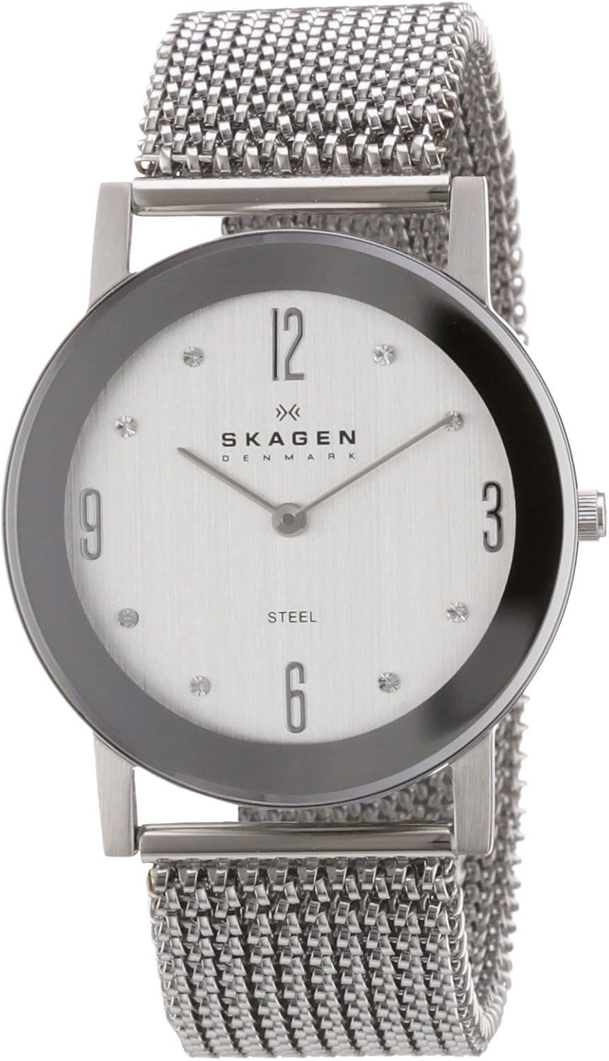 Skagen Designs Ladies Stretch Mesh Analogue Watch 39LSSS1 with Silver