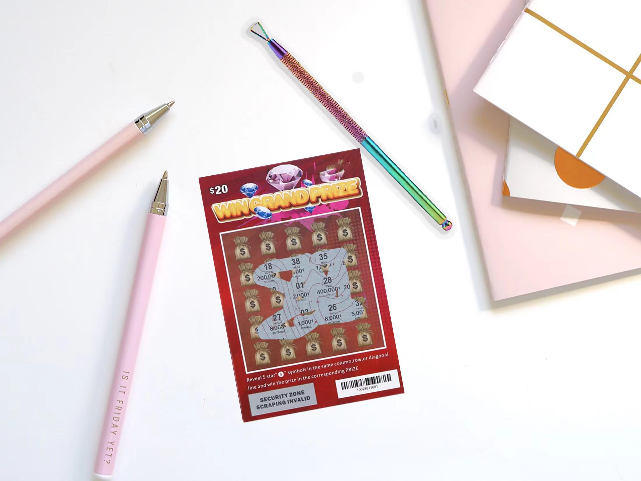 3PCS Lottery Ticket Scratcher Tool, Scratch Off Tool, Scratching Aid, Save Your Arthritic Hands, Rainbow