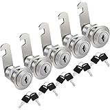 Kohree Upgrade Cabinet Locks with Keys, 1-1/2" File Cabinet Replacement Lock, 5 Pack 30mm Cylinder Cam Locks Keyed Alike RV C