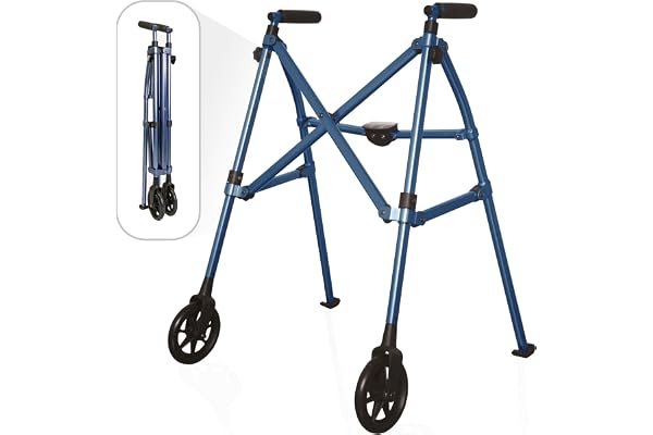Stander Wonder Walker, Lightweight Foldable Space Saver Rolling Walker for Adults, Seniors, and Elderly, Compact Travel Walke