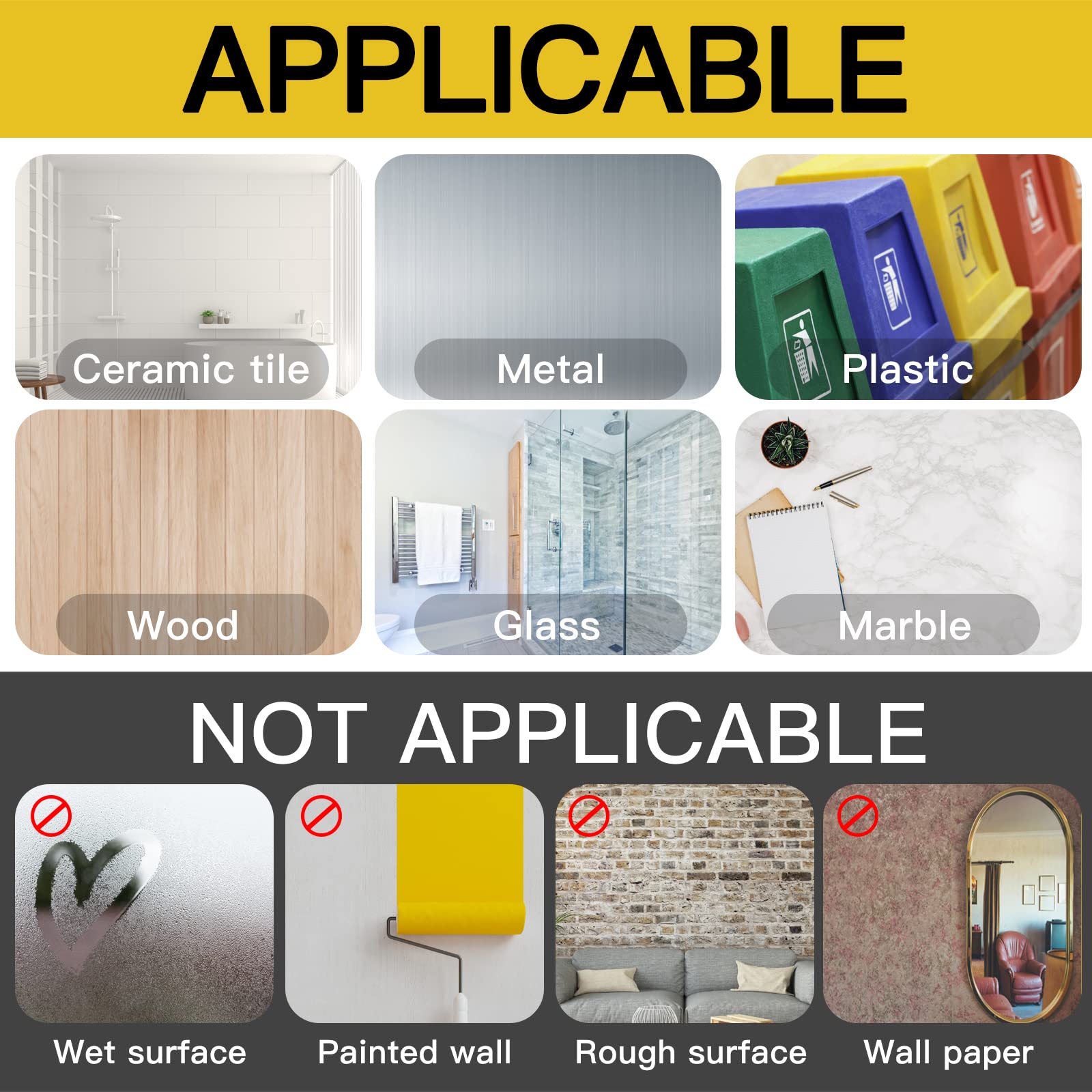 Kelasy Doppelseitiges Klebeband Extra Stark, Extra Starkes Klebriges Doppelseitiges Montageband,Klares Selbstklebendes Poster Wandband Zur Dekoration-5 Meter 6