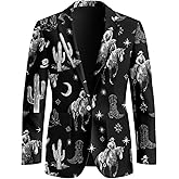 Yreiwoby Men's One Button Suit Jacket Casual Notched Lapel Blazers Slim Fit Lightweight Sport Coats Blazer