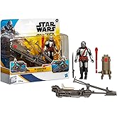 STAR WARS Epic World of Action The Mandalorian & Speeder Bike, 4-Inch Action Figure & Vehicle, Toys for 4 Year Old Boys and Girls & Up