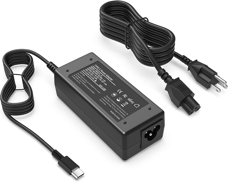 VJYUIJAY Universal 65W USB C Laptop Charger Compatible with HP chromebook Lenovo Dell Acer Asus Samsung Google Computer Type C Power Adapter