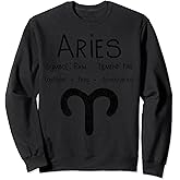 Vintage Aries Birthday Horoscope Zodiac Bday Sign Astrology Sweatshirt
