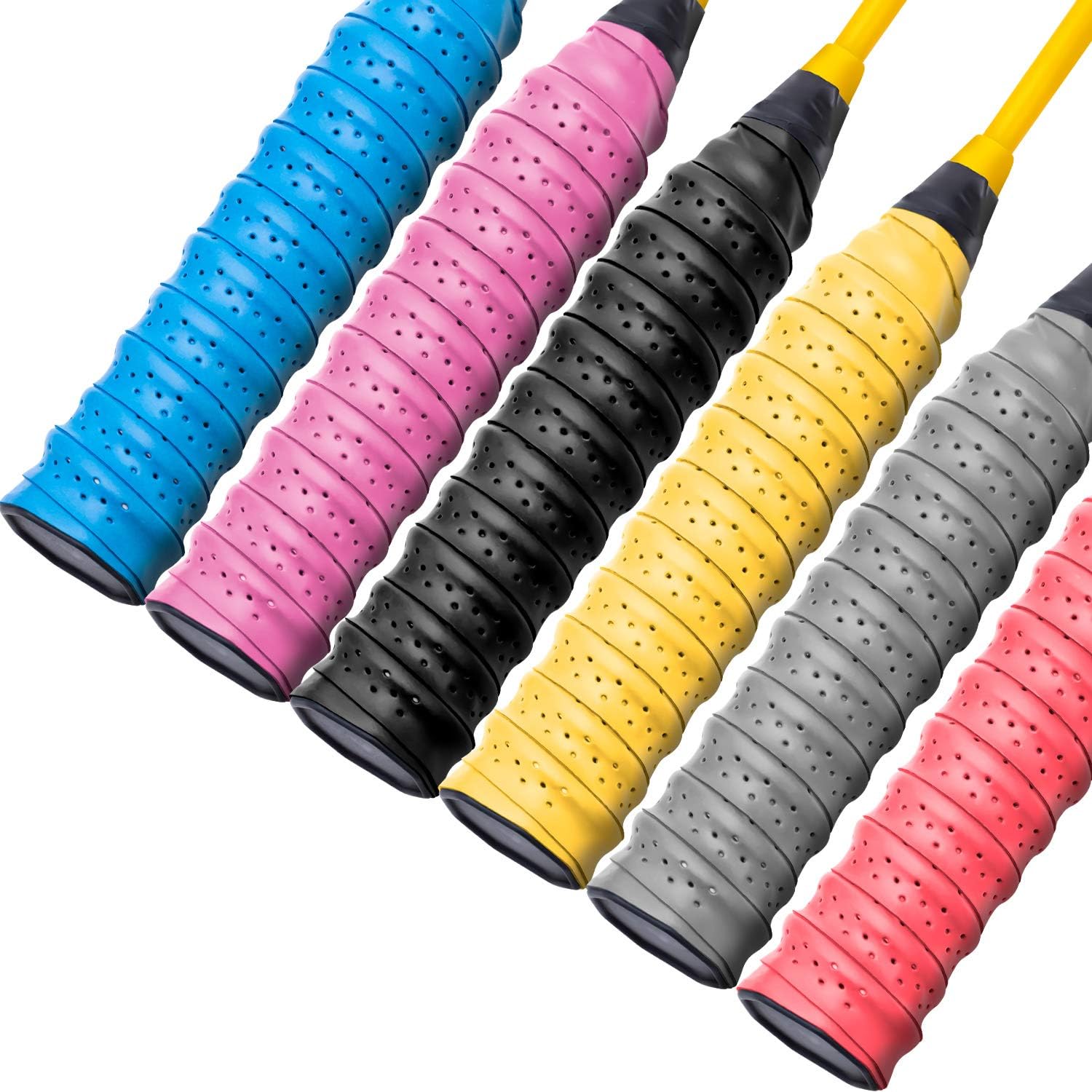 FFNIU Tennis Racket Grip Tape, Anti Slip Absorbent Overgrip for Tennis Badminton Pickleball Racquet, 6 Piece in 6 Colors : Sports & Outdoors