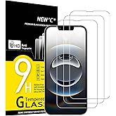NEW'C for iPhone 16e Screen Protector Tempered Glass Scratch Resistant | 3 Pack, HD Clear, 6.1 Inches, 9H Hardness, Scratch Resistant, Bubble Free, Oleophobic, Touch Sensitive