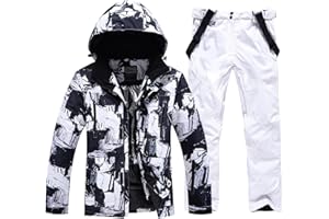 RIUIYELE Men's Ski Jacket and Pants Set Insulated Waterproof Snowsuits Winter Warm Outdoor Skiing Snowboard Jackets for Men