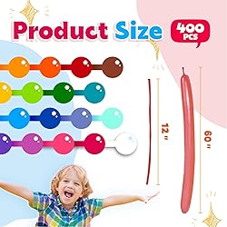 Koogel 400 PCS 260 Long Balloons, Assorted Color
