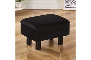 Cpintltr Velvet Footrest Stool Multifunctional Foot Stool Ottomans Storage Ottoman with Tray Upholstered Sofa Seat Step Stool Modern Accent Stool Home Decor Suitable for Living Room Bedroom Black