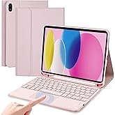 WthGrop Keyboard Case with Touchpad for iPad (A16) 11th 2025/ 10th Generation 2022 Case with Keyboard - Wireless Detachable Folio Keyboard Cover for iPad 11-inch A16/10th Gen 10.9-inch, Pink