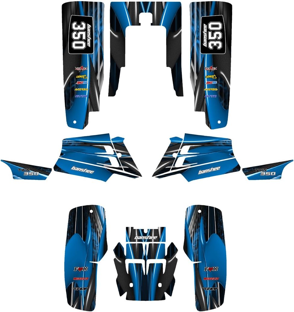 Yamaha Banshee 350 Graphics Decal Kit by Allmotorgraphics NO3333 (Blue)