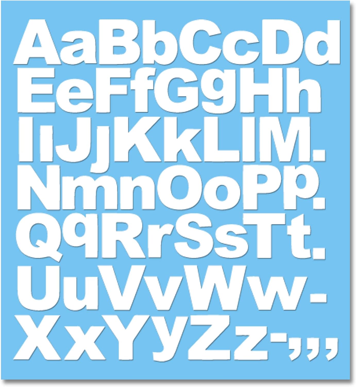1 x Set of A-Z White Capital & Small Letters, Removable Self Adhesive Waterproof Durable Vinyl Stickers