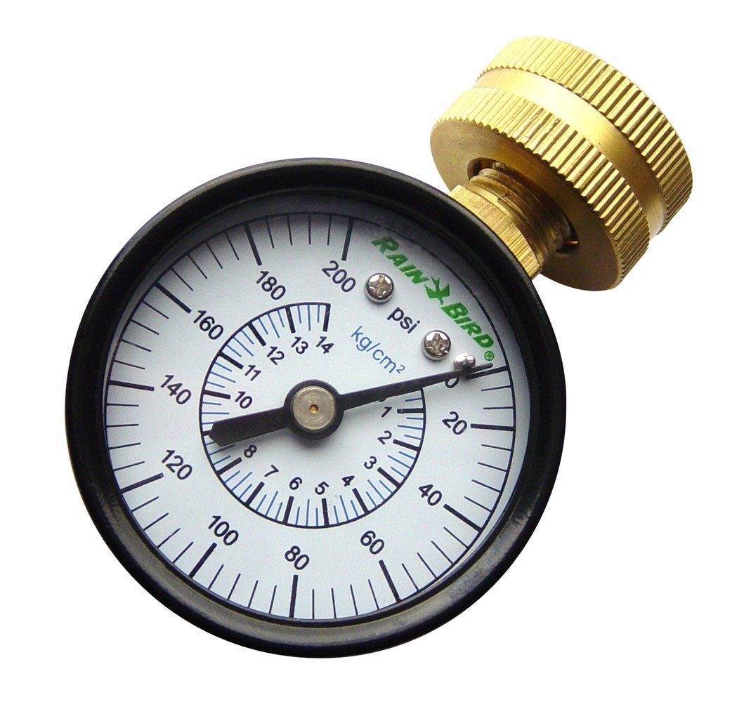 Rain Bird P2A Water Pressure Test Gauge, 3/4" Female Hose Thread, 0200