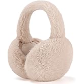 Ibeauti Winter Ear Muffs Faux Fur, Women Girls Ear Wamers Foldable Fluffy Earmuffs for Outdoor Ski Cold Days