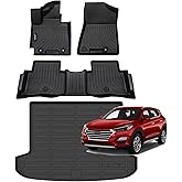 Jenofa-Car Floor Mats & Cargo Liner for 2016-2021 Hyundai Tucson All Weather Car Mats Set Custom Full Set Floor Liners for Hyundai Tucson Accessories Black