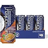 Blue Monkey Sparkling Coconut Water with Passion Fruit - 99.7% Coconut Water & Juice Blend - No Sugar Added, All Natural, Shelf Stable - Lightly Carbonated Tropical Beverage - 11.2oz (330ml) 12-Pack